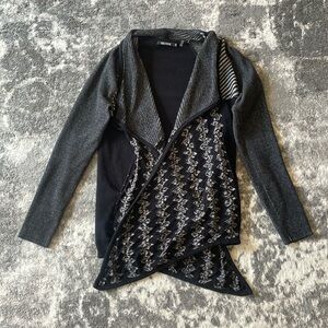 NIC+ZOE Black and Gray Petite Small Sweater GREAT CONDITION